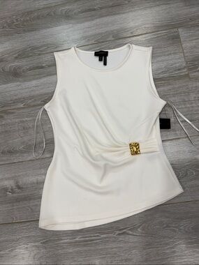 Donna Karan Sleeveless Top with Gold Accent m